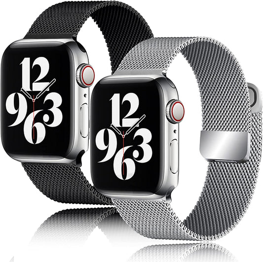 42mm/44mm/45mm Brushed Stainless Steel Bands For Apple Watch